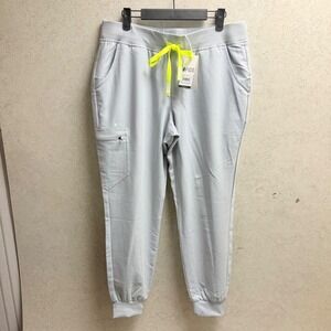 FIGS Zamora Sz Large Extremes Jogger Technical Collection Light Gray Scrub Pants